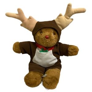 Vintage Caltoy Reinbear Stuffed Animal Plush Christmas Teddy Bear Reindeer 14"